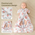PHF 100% Muslin Cotton Baby Sleep Sacks, 0-6 Months Sleep Sack with 2-Way Zipper, 2 Pack Cooling 0.5 TOG Breathable Small Size Sleeveless Baby Wea...