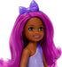 Barbie Royal Chelsea Small Doll with Pink Hair Wearing Removable Skirt, Shoes & Purple Bow Headband...