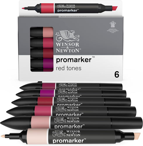 Winsor & Newton ProMarker Set, 6 Count, Red Tones...