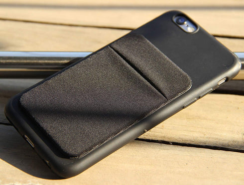 3Pack Cell Phone Card Holder Pocket for Back of Phone,Stretchy Stick on Wallet Credit Card ID Case Pouch Sleeve Self Adhesive Sticker with Flap fo...