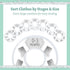Baby Nest Designs Closet Dividers for Baby Clothes - 7X Baby Clothing Size Age Dividers from Newborn Infant to 24 Months - Grey Animals Baby Cloth...