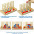 4 in a Row Wooden Connect Board Game, Foldable Line up 4 Game, Classic Strategy Family Fun Toy, Wood Connect Game for Kids and Adults (Travel Size...