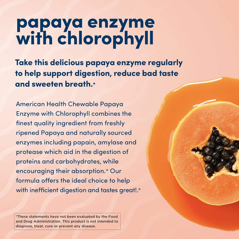 American Health Papaya Enzyme with Chlorophyll Chewable Tablets - 600 Count (200 Total Servings)...
