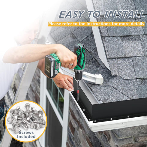 4 Pack Aluminum Gutter Valley Splash Guards, Rainwater Roofing Gutter Guard, Straight Gutter Splash Guard for Flat Shingle Roofs, Valley, Corner, ...