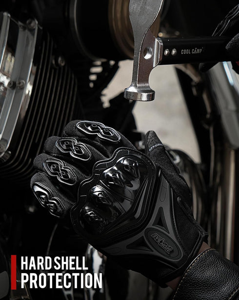 IRON JIA'S Motorcycle Gloves Full Finger Durable for Road Racing Bike Summer Spring Powersports Support Touch Screen Black-XL...