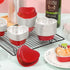Heart Shaped Cake Pans for Baking with Red Petals, BLVRYVIO 50 Sets Aluminum Cupcake Cups with Lids, 100 ml/ 3.5 Ounces Red Disposable Mini Foil P...