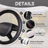 Car Pass Classical Leather Automotive Universal Steering Wheel Covers,Universal Fit for Suvs,Trucks,Sedans,Cars,Vans,14.5-15inch Anti-Slip Safety ...