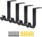 4 Pack Ceiling Curtain Rod Bracket Heavy Duty Single Curtain Rod Holders for 1 Inch Drapery Holder for Living Room Bedroom Black...