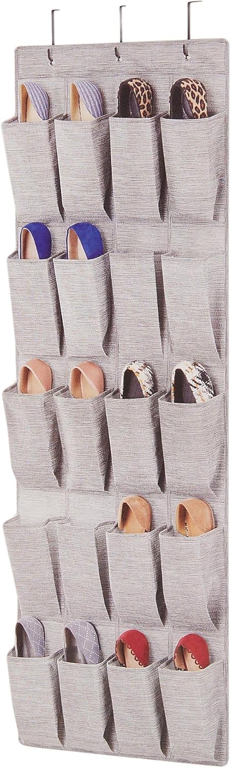 Whitmor Over The Door Shoe Organizer - 20 Section - Space-Dyed Grey...