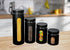 Glass Canister Set of 4 for Sugar, Matte Black Kitchen Counter Decor and Accessories...