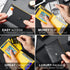 GSOIAX Mens Slim Wallet for Men Minimalist Genuine Leather Carbon Fiber Rfid Blocking Bifold Credit Card Holder With Gift Box (Yellow and Carbon B...