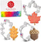 Fall Leaves Cookie Cutters 3-Pc. Set Made in USA by Ann Clark, Acorn, Maple Leaf, Oak Leaf...