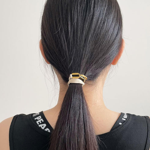 Fashion Hair Ties Bracelets with Metal Chain, Thin Hair Tie Korean Like Cute Bracelets on your Wrist Boho Hair Ties for Women Girls and Men...