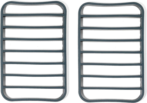 The Silicone Kitchen Silicone Roasting Rack Pan, Dishwasher Safe, BPA Free, Non-Toxic, 7 in by 10.75 in, Navy, 2 Pack...