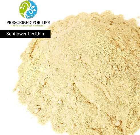 Prescribed For Life Sunflower Lecithin Powder, Unbleached, Gluten Free, Vegan, Non GMO, Soy Free, Kosher, Naturally Rich in Choline & Essential Fa...
