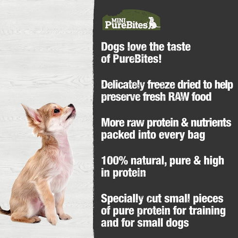 PureBites Mini Beef Freeze Dried Dog Treats, 1 Ingredient, Made in USA, 3oz...
