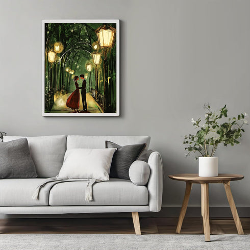 Posterizer 1 pcs-vintage style couple's night out Valentine's day scene -1-Romantic Art-Holiday Poster Collection-Gift for Couples boyfriend girlf...