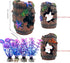 Faeshoo Fish Tank Decoration Betta Fish Tank Decorations Accessories for Aquarium Tank, Starfish Barrel x 1pc, Aquatic Plants x 4pcs...