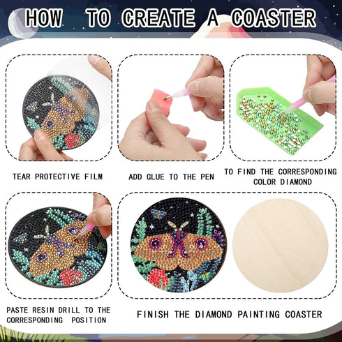 Singhoow 12 Pcs Mushroom Diamond Painting Coaster Kits with Holder DIY Mushroom Diamond Art Coaster Non Slip Diamond Coaster Kits for Adults Craft...