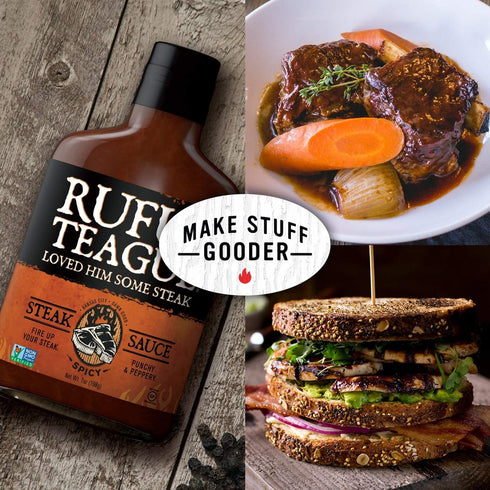 Rufus Teague - Spicy Steak Sauce - Premium Steak Sauce - 7 oz. Bottles - 2 Pack...
