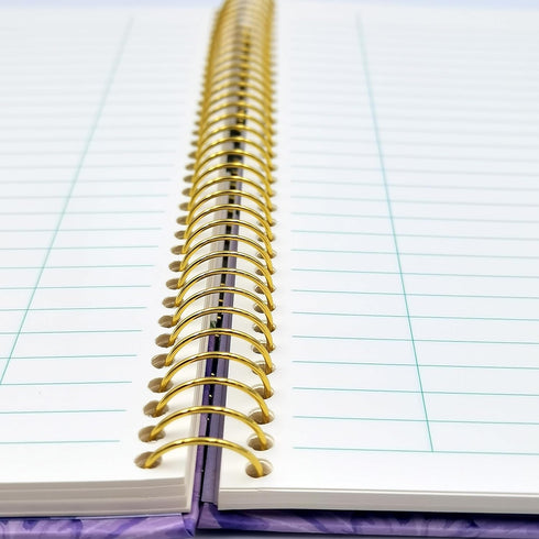 Medium Journal notebook?Hardcover Gold spiral notebook college ruled 100g, 80 Sheets 6.5'' x 8.5'' with Interior PP Pocket, fo Students, Office, S...