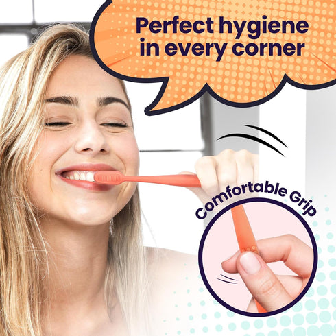 SANGSI Embossed Bristle Toothbrush, Soft Toothbrushes for Adults - Sensitive Teeth and Gums Care - Perfect Travel Essentials – Bubble Bubble Roman...