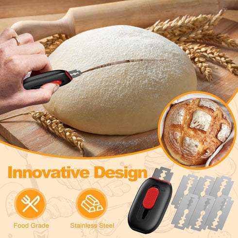 Bread Lame Dough Scoring Tool - Professional Sourdough scoring tool for Sourdough Bread baking & Bread Making Tools, Black...