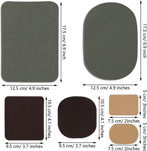 30 Pieces Twill Fabric Patches Fabric Repair Patches Iron on Twill Patch Clothing Repair Patch Kit for Jacket Clothes, 5 Colors and 3 Sizes, 4.9 x...