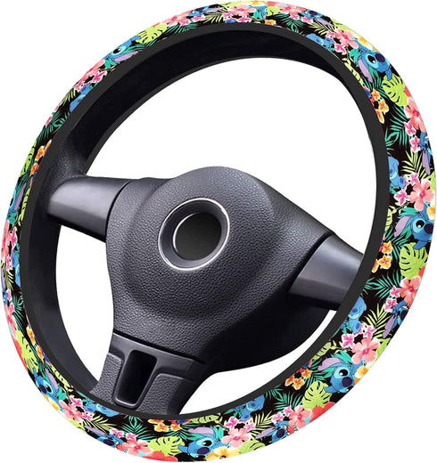 Akkya Car Steering Wheel Cover for Women Girl Men, Universal Fit 15 Inch, Blue Boho Interior Auto Accessories Decorations Cute Aesthetic Wheel Cov...
