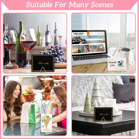 Eersida 60 Pieces Table Number Holder Place Samll Triangle Shape Name Numbers Table Photo Picture Holder Stand Clip for Wedding Baby Shower Party,...