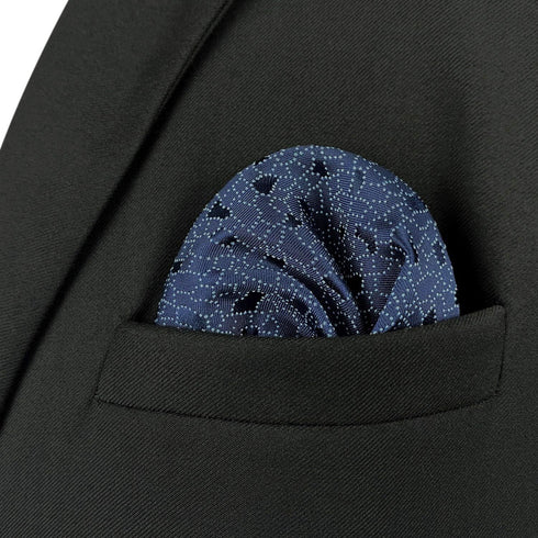 S&W SHLAX&WING Pocket Squares for Men Dark Blue Grooms Wedding...