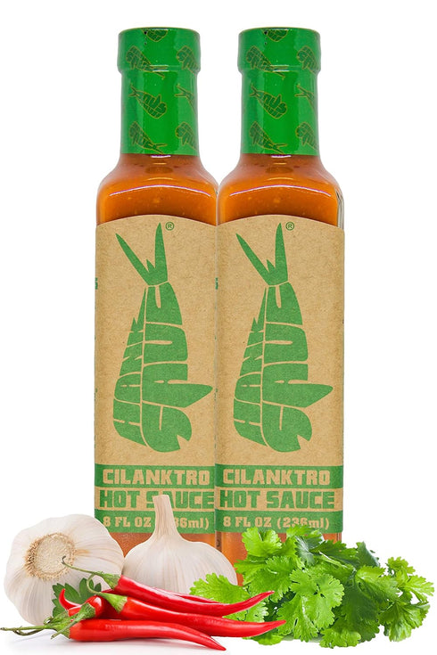 Hank Sauce Cilanktro Hot Sauce - Versatile Hot Pepper Sauce with Fresh Cilantro, Garlic & Aged Peppers - Hot Garlic Sauce with Mild Heat & Unique ...