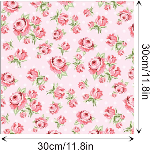 VIVIQUEN 24 Sheets Girl's Pink Tea Forum Double-Sided Scrapbook Paper 30x30cm Flower Craft Paper Folded Flat for DIY Decorative Background Card Ma...