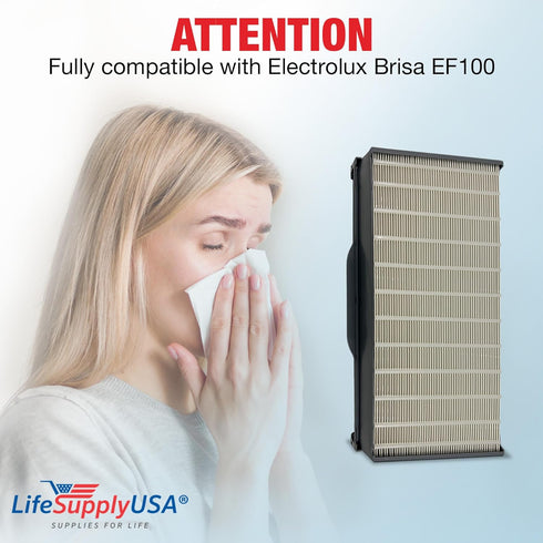 LifeSupplyUSA True HEPA Filter Replacement Compatible with Electrolux Brisa EF100 Air Purifier...