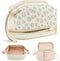 Travel Makeup Bag, Large Double Layer Make Up Cosmetic Bag for Women, Wide-open Pouch Organizer Bag for Girls, Roomy Makeup Travel Bags (Beige)...