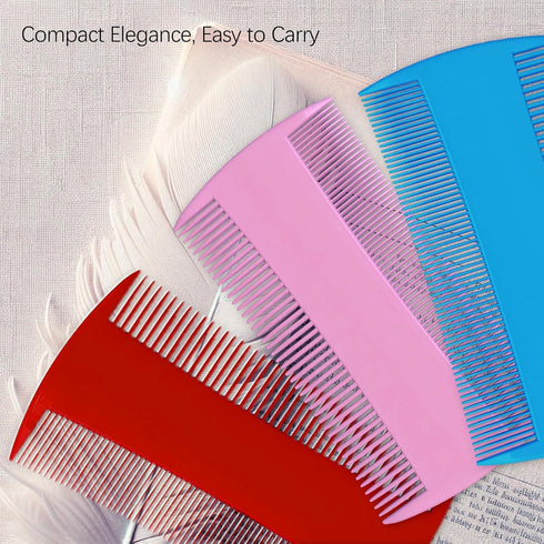 Double-Sided Pet Grooming Comb Set, 6-Pack Flea and Lice Combs with Rounded Teeth, Professional Dematting Tool for Pets...