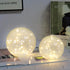 Crackle Globe LED Lamp Battery Operated, Lighted Glass Orb for Festival Christmas Decoration, Gold Mercury Glass Ball Light for Living Room Indoor...