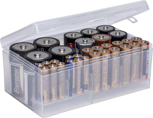Dial Industries B331FN Battery Organizer Case 12 AAA, 12 AA, 6 C, 4 D Clear...