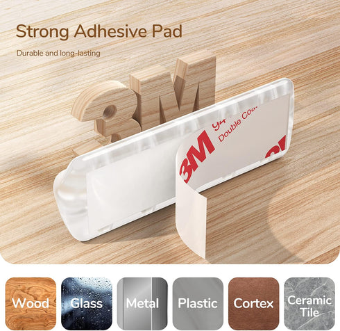 Syncwire Clear Cable Clips - Cord Holders - Self Adhesive Cable Management Organizer - Home, Office, Cubicle, Car, Nightstand, Desk Accessories - ...