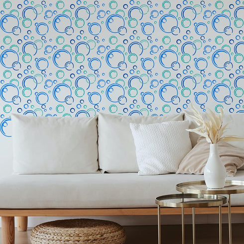 FINGERINSPIRE Bubble Painting Stencil 11.7x8.3 inch PET Hollow Out Bubbles Block Pattern Craft Stencils Big Small Bubble Stencil Template for Scra...