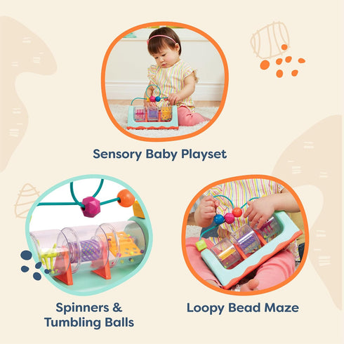 B. toys- B. baby- Bead Maze- Baby Activity Station – Developmental Interactive Baby Toy – Balls, Spinners – Sensory Toys for Babies –Spin, Rattle ...