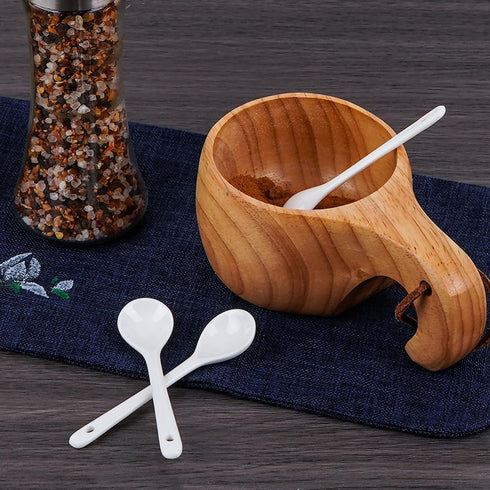 JANKOW Small Ceramic Spoons, Seasoning Spoon, Demitasse Espresso Spoons, Ice Cream Spoon Suit for Sugar, Tea, Ice Cream....