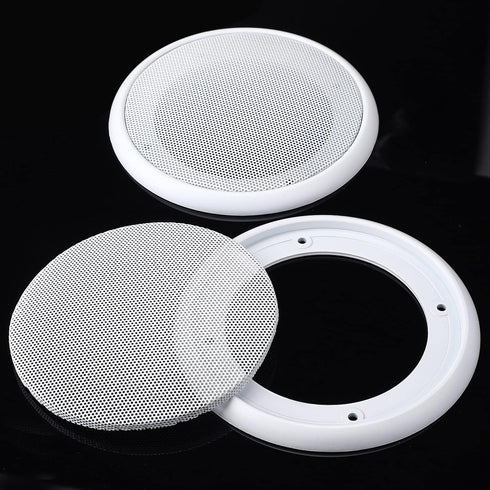 Facmogu 2PCS 5in Round Speaker Grille Replacements, White Surface Mount Speaker Covers Decorative Wall Ceiling Speaker Covers Subwoofer Car Speake...