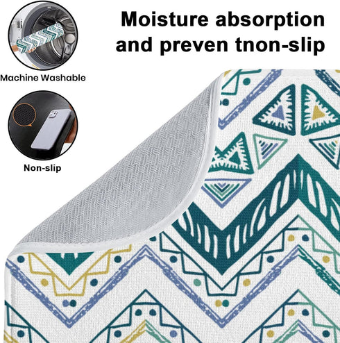 Dish Drying Mat for Kitchen Counter Tree Watercolor Cute Print Drainer Mats Rack Holder Countertop Absorbent Microfiber Baby Bottles Coffee Pads 1...