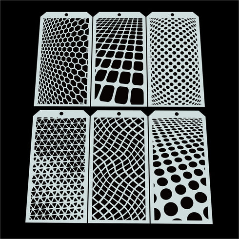 6 Pieces DIY Geometric Decorative Stencils Painting Templates Art Drawing Stencil Templates for Scrapbooking Cookie Tile Furniture Wall Floor Deco...