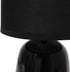 Simple Designs LT1134-BLK 10.04" Tall Traditional Ceramic Thimble Base Bedside Table Desk Lamp w Matching Fabric Shade for Home Decor, Nightstand,...