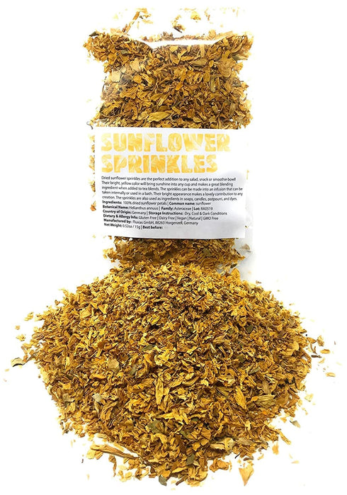Dried, natural Sunflower Sprinkles from Germany | Net Weight: 0.52oz / 15g | Perfect addition to any salad, snack or smoothie bowl - Sprinkles for...