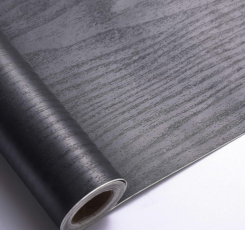 Arthome Black Wood Contact Paper Peel and Stick Self-Adhesive Wallpaper,Decorative Vinyl Film for Countertop Cabinets Furniture Surface and Wall C...