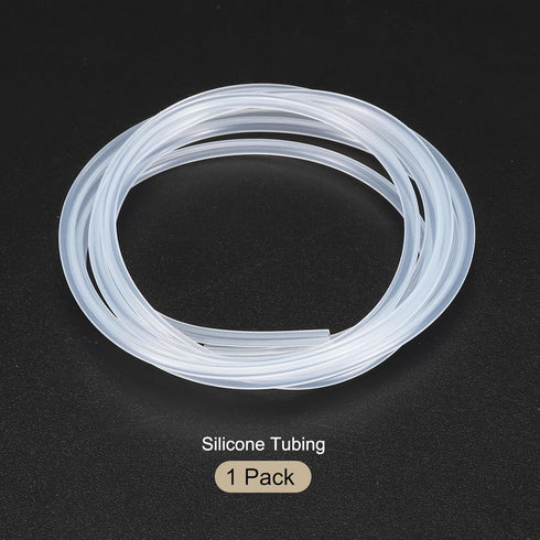 2m(7ft) 1mm(0.04") ID x 2mm(0.08") OD Silicone Tubing Clear Industrial Plastic Tubing Pure Silicone Hoses for Pump Siphoning Draining Irrigation B...