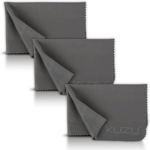 Kuzy Glasses Cleaning Cloth, 3pk 11.5x8 - Microfiber Cleaning Cloth for Electronics, MacBook Screen Cleaner, Laptop Screen Cleaner Wipes, Eye Glas...